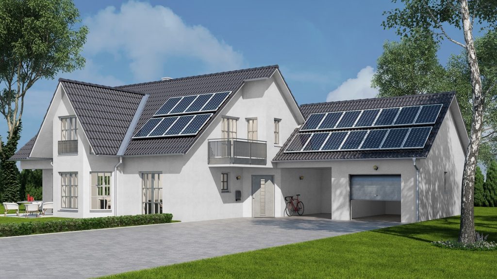 Fotovoltaické panely na rodinnom dome