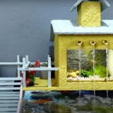 domáce akvárium z vyradených dlaždíc