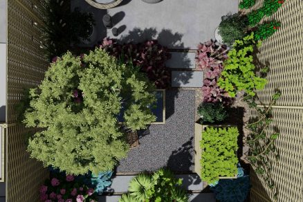 návrh záhrady v radovej zástavbe