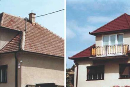 Pred a po rekonštrukcii strechy