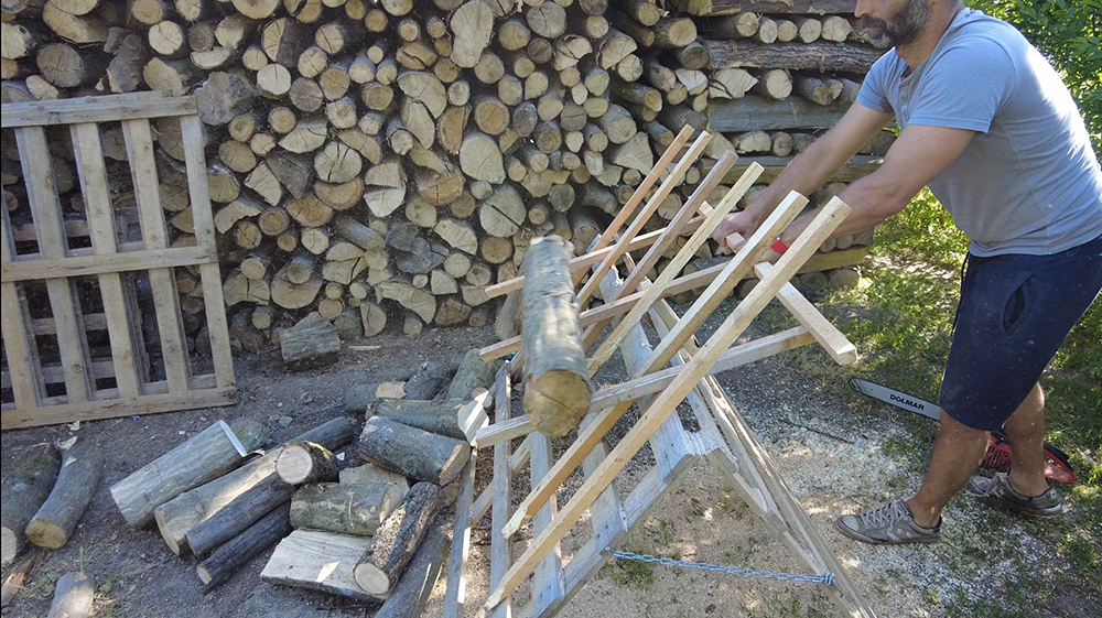Úprava kozy na pílenie dreva