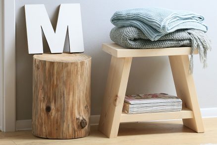 DIY malý drevený stolček do kúpeľne