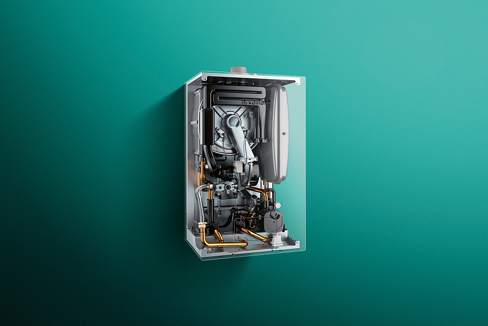 Nové kotly ukrývajú vo svojom vnútri najmodernejšiu kondenzačnú technológiu, čím dosahujú úspory plynu aj nižšie emisie. Takto vyzerá prierez plynovým kondenzačným kotlom Vaillant ecoTEC exclusive.