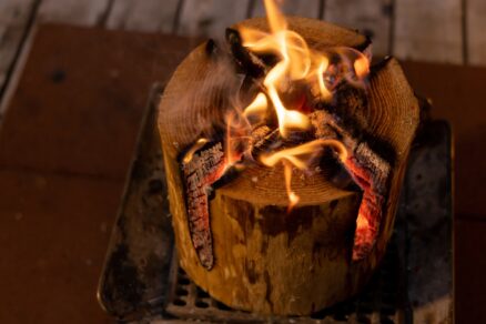 Švédska pochodeň - upravené drevené polienko