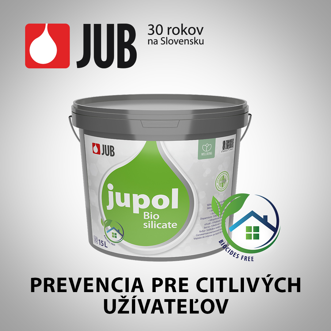 JUPOL Bio Silicate : Vhodné pre ľudí citlivých na konzervačné látky, pretože neobsahuje biocídy