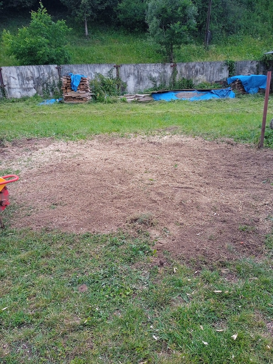 Po frézovaní pňa