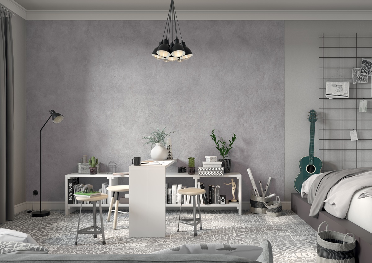 Betónová farba v interiéri