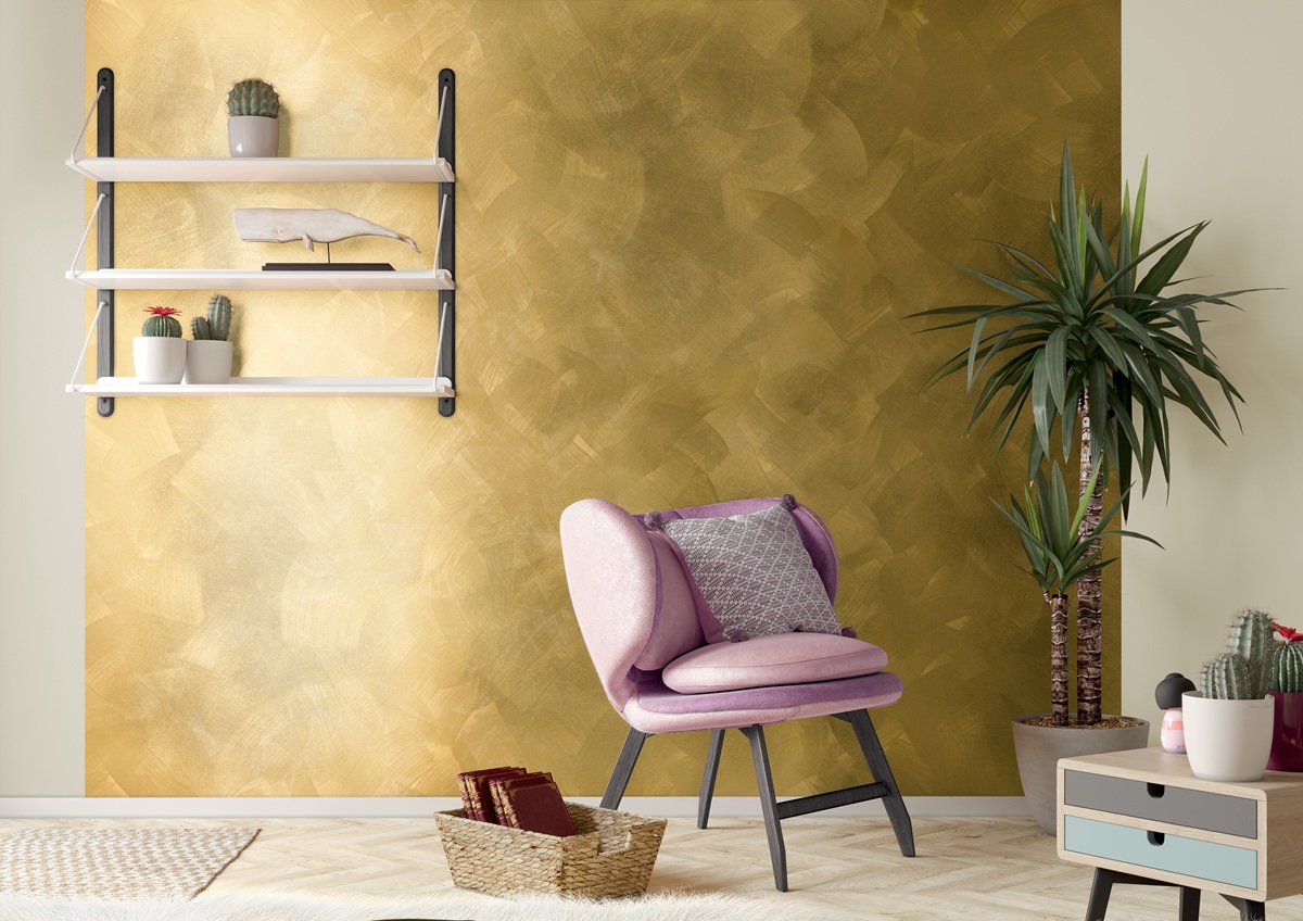 Metalická farba v interiéri