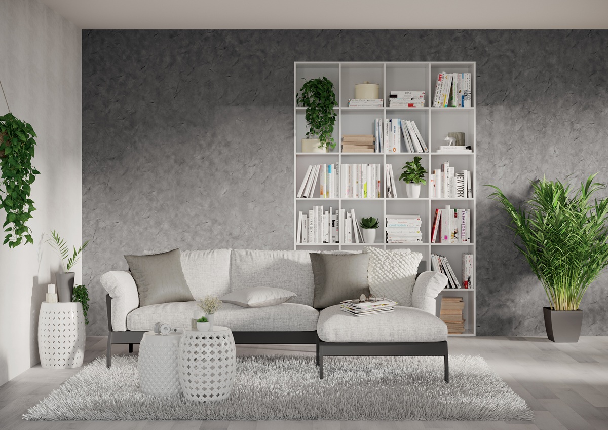 Mramorová farba v interiéri