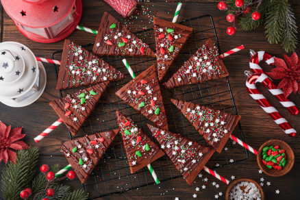 Čokoládové brownies stromčeky