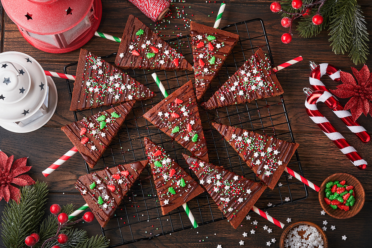Čokoládové brownies stromčeky