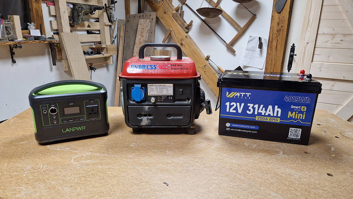 Nabíjacie stanice a benzínový generátor