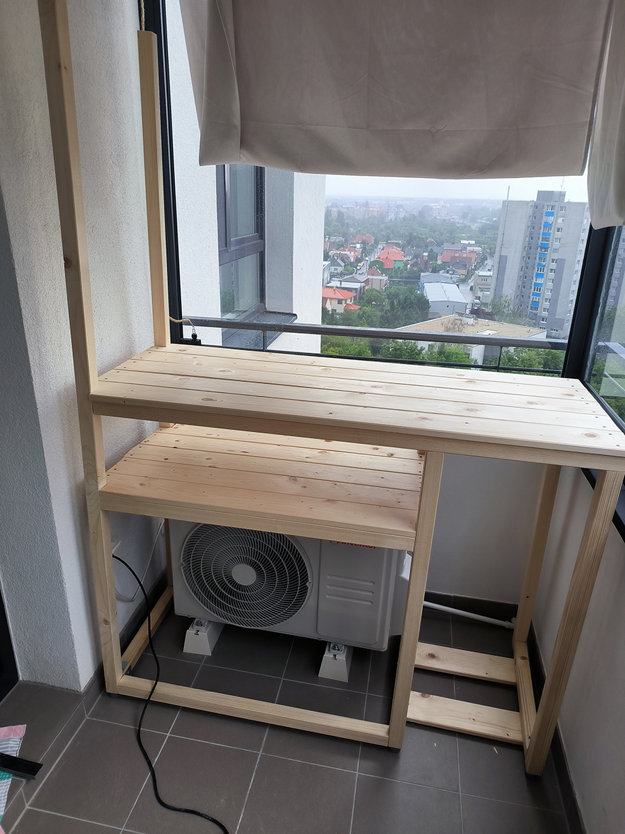 Prekrytie klimatizačnej jednotky na balkóne