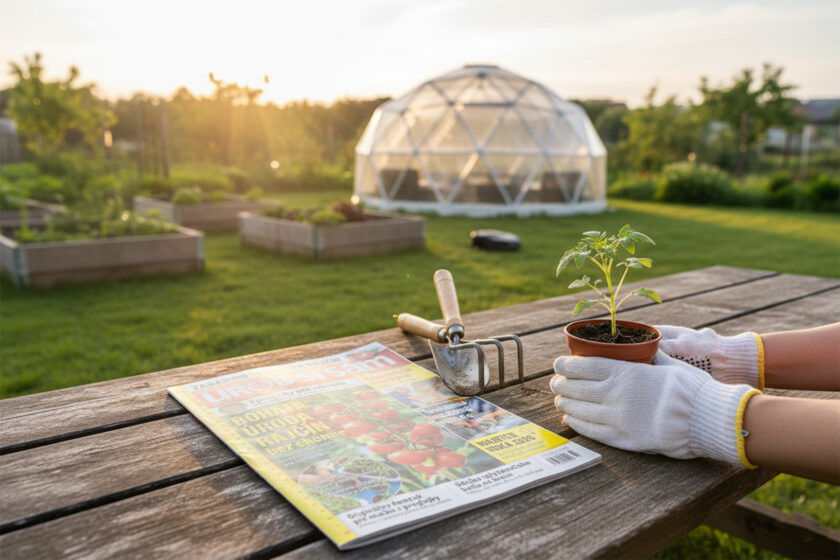 Marcové vydanie časopisu Urob si sám na záhradnom stole