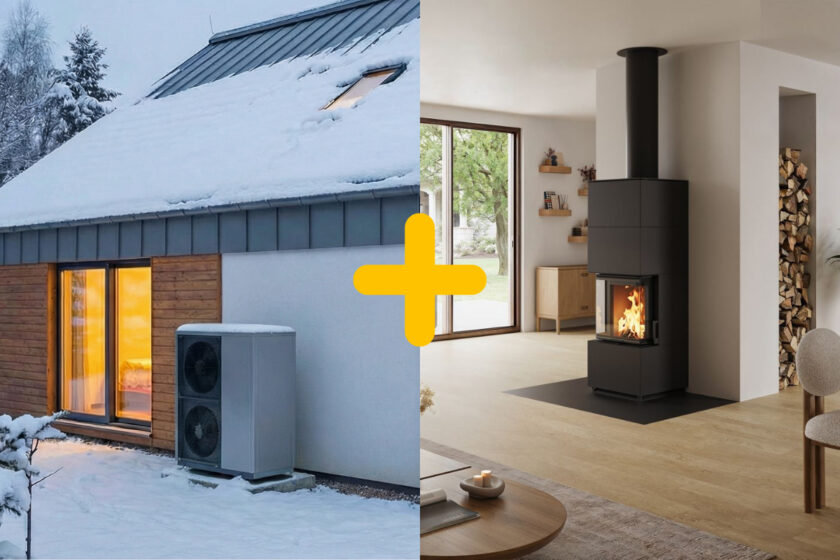 Kombinácia tepelného čerpadla a krbových kachlí