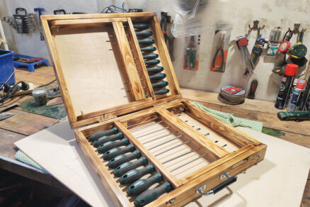 Výroba dreveného kufríka na skrutkovače
