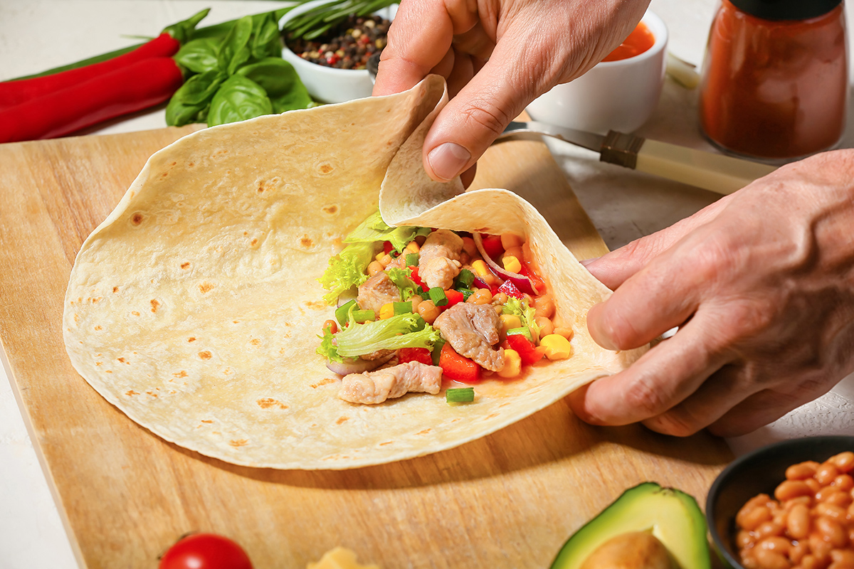 Príprava plnenej tortilly