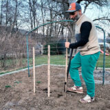 Jednoduché zapichovanie oporných kolíkov na paradajky: Lukáš vyrobil šikovný prípravok zo starej rúry