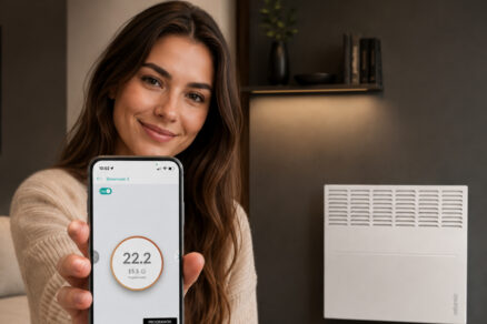 priamovýhrevný konvektor s digitálnym termostatom a Wi-Fi pripojením